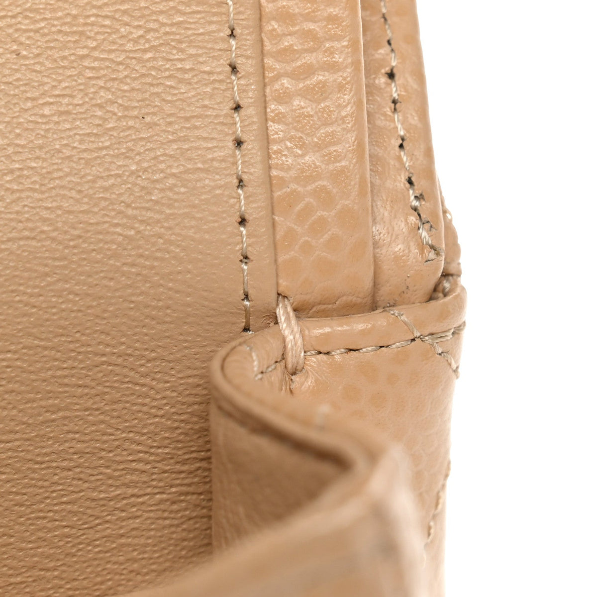 Caviar Quilted Small Double Flap Beige