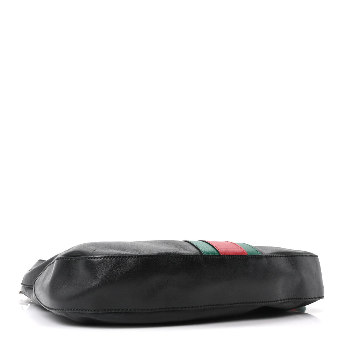 Calfskin Web Stripe Medium Dionysus Hobo Black