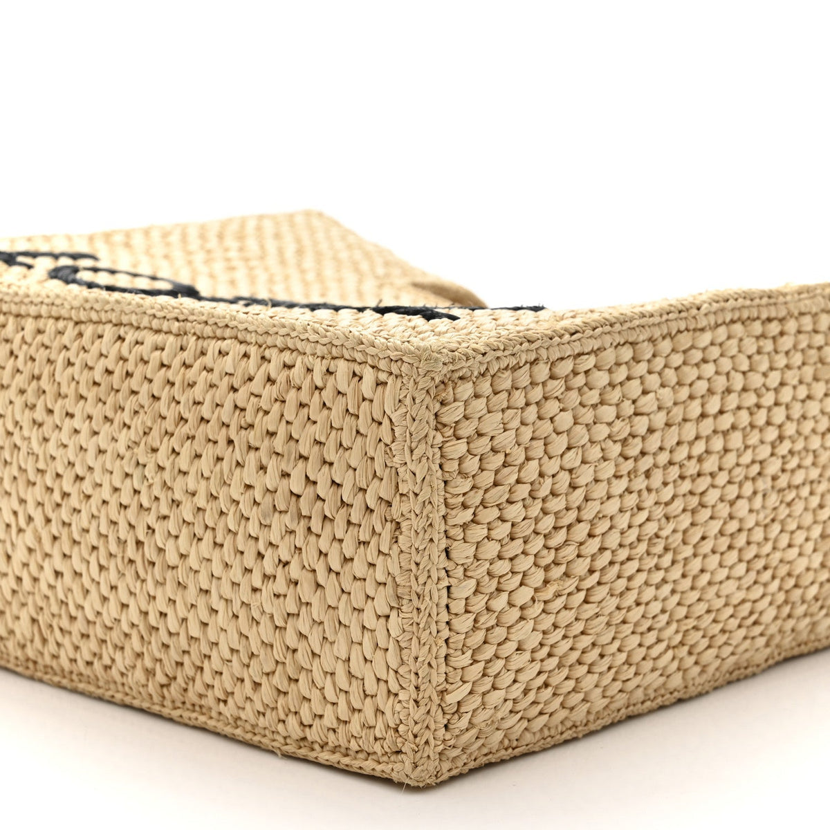 X PAULA'S IBIZA Raffia Font Tote Natural Tan
