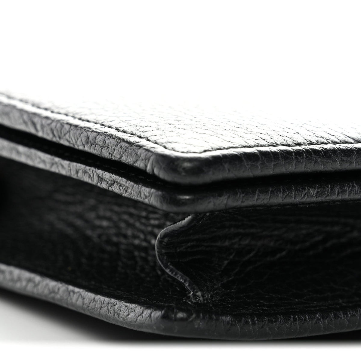 Calfskin Mini GG Marmont Chain Wallet Black