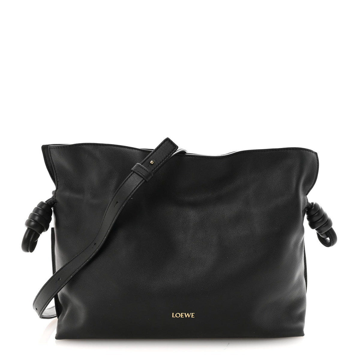 Nappa Medium Flamenco Knot Bag Black