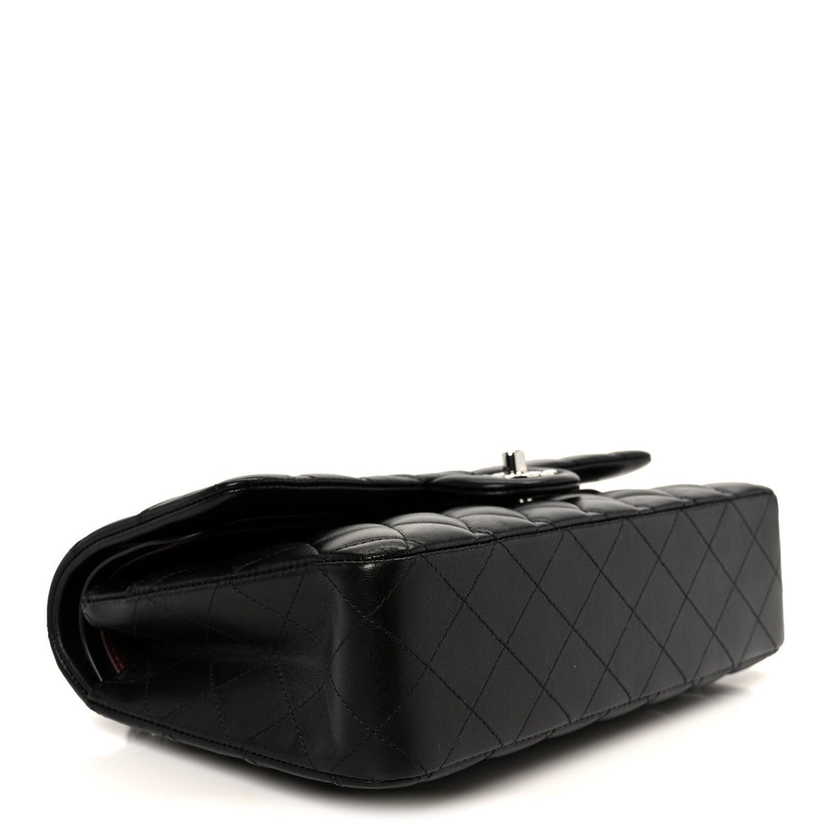 Lambskin Quilted Medium Double Flap Black