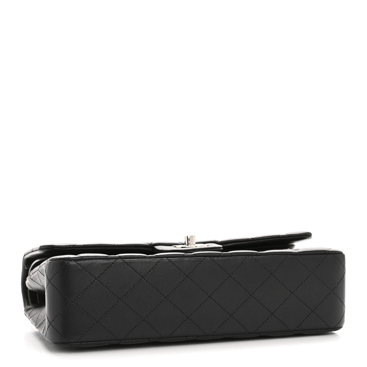 Lambskin Quilted Medium Double Flap Black