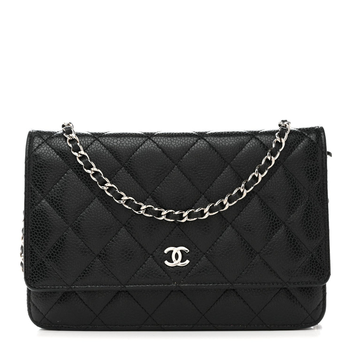 Caviar Quilted Wallet On Chain WOC Black