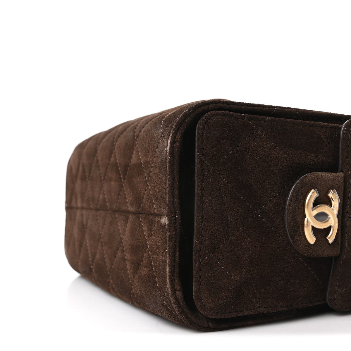 Suede Quilted Mini Chanel 25 Handbag Dark Brown
