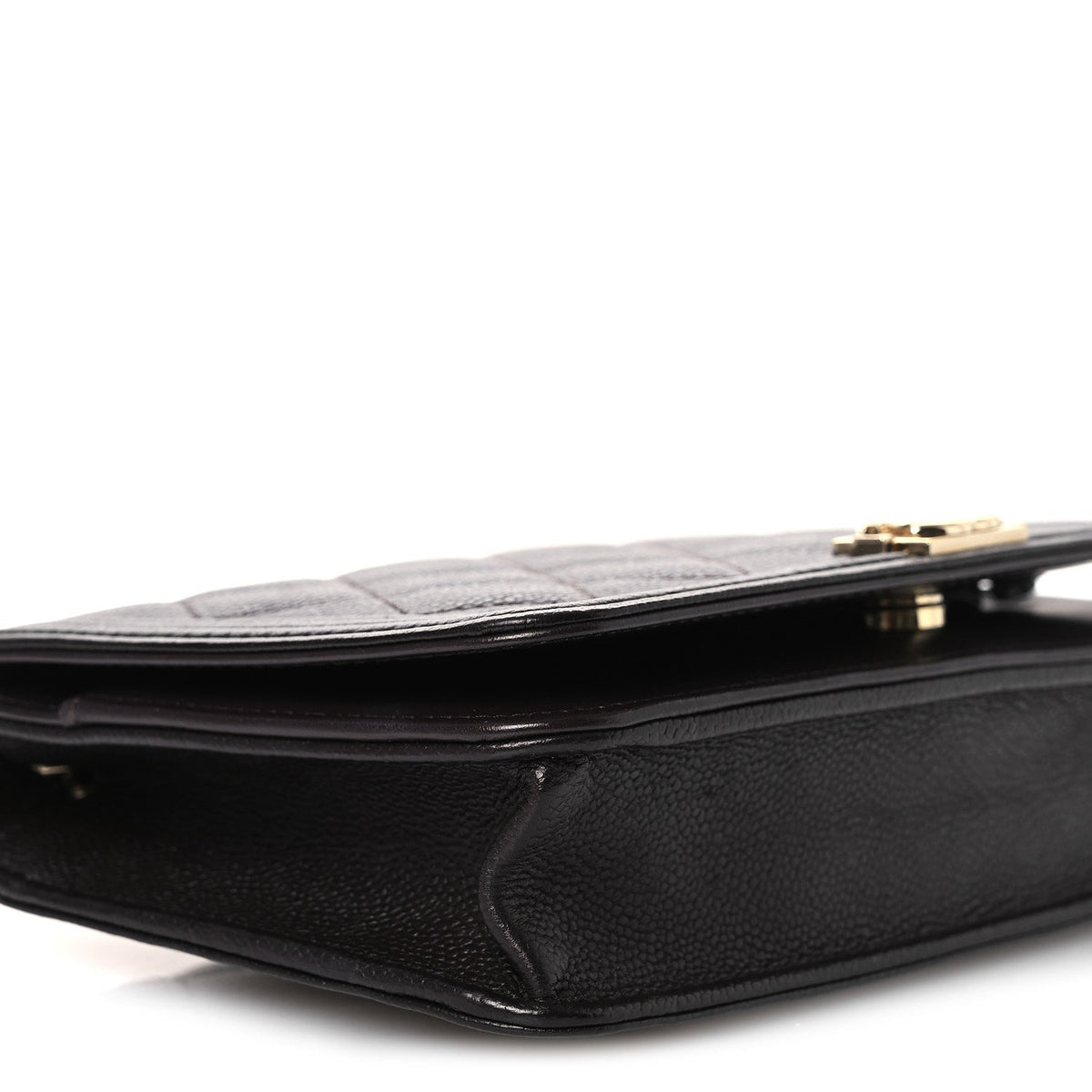 Caviar Quilted Boy Wallet On Chain WOC Dark Brown