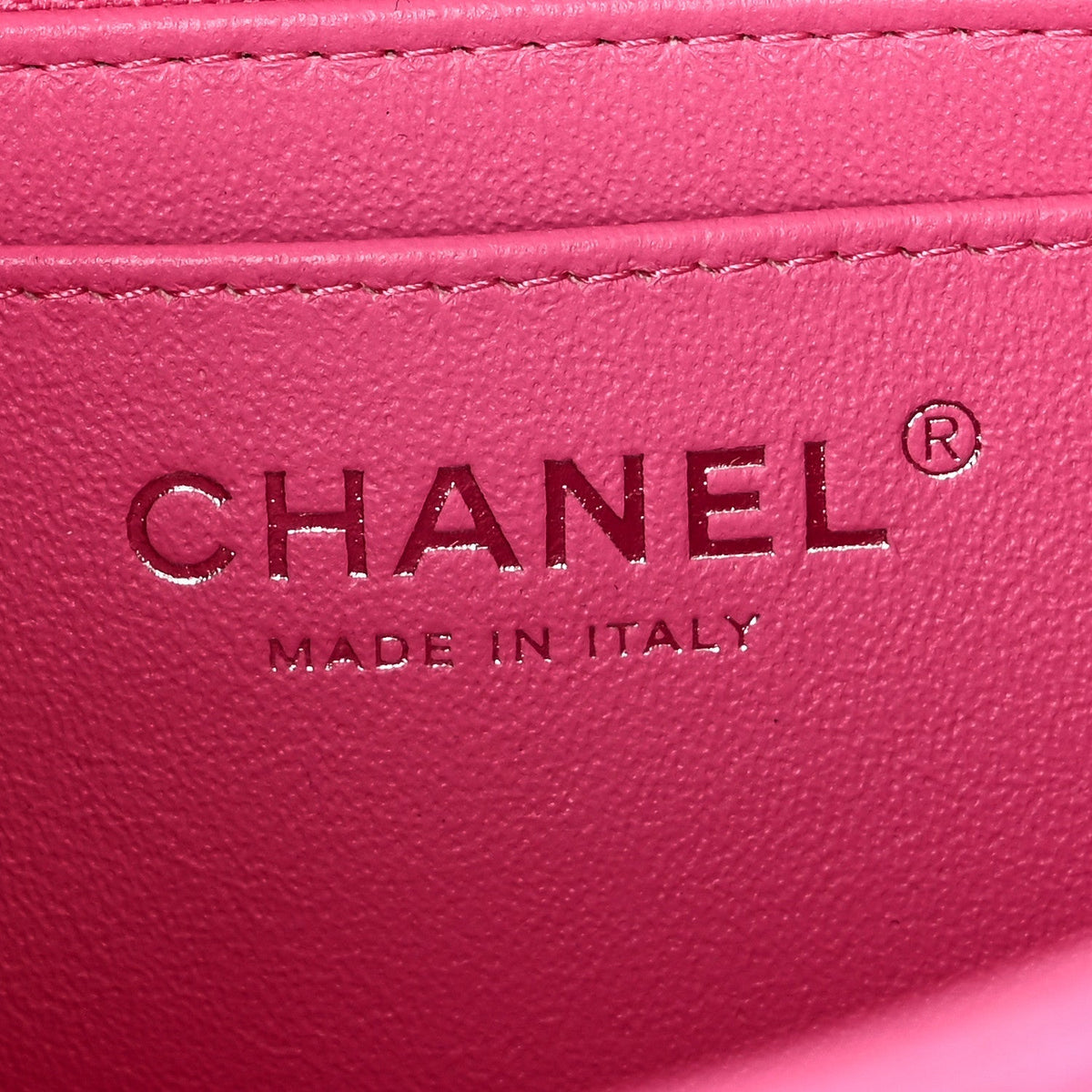 Lambskin Quilted Mini Rectangular Flap Neon Pink