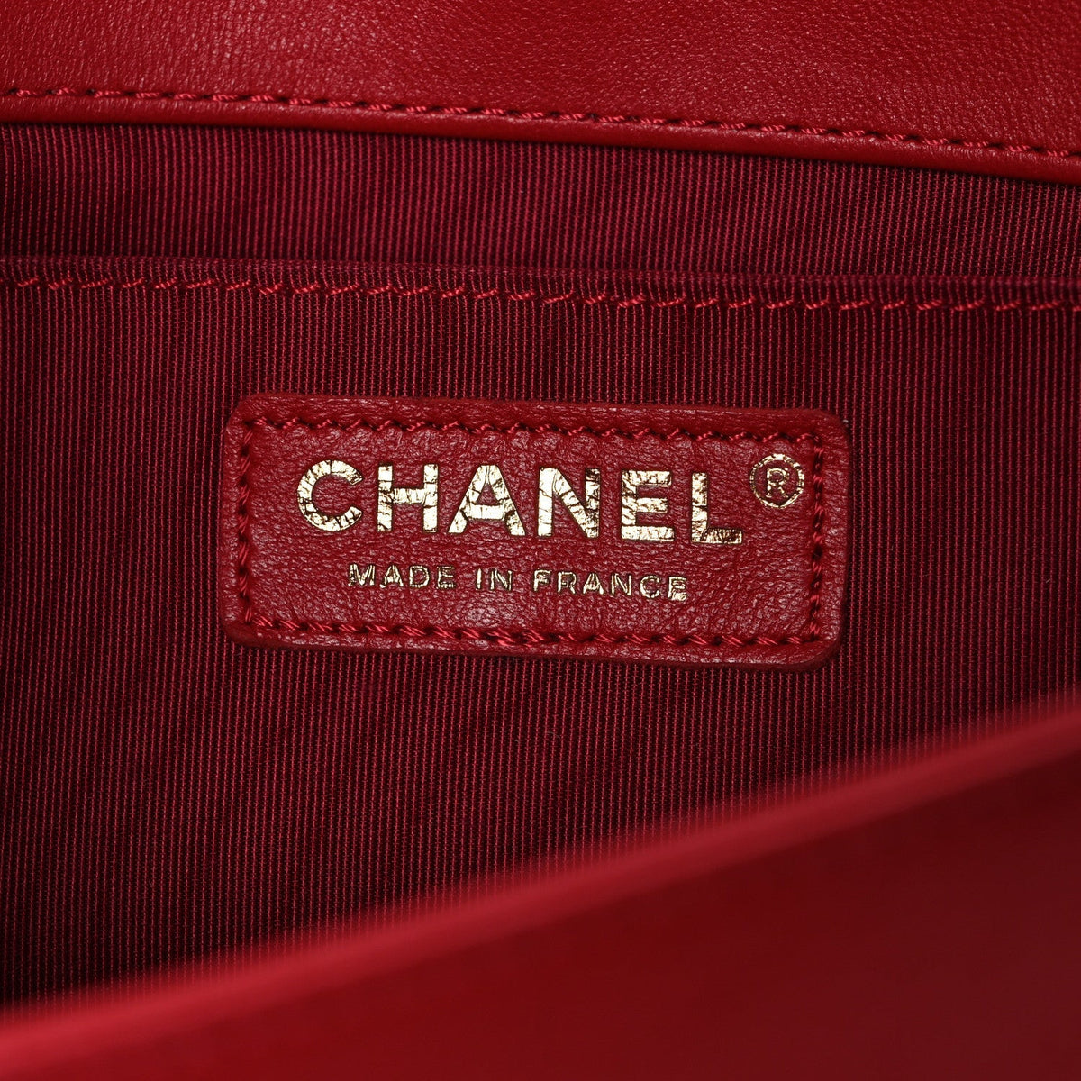 Lambskin Quilted Medium Boy Flap Red
