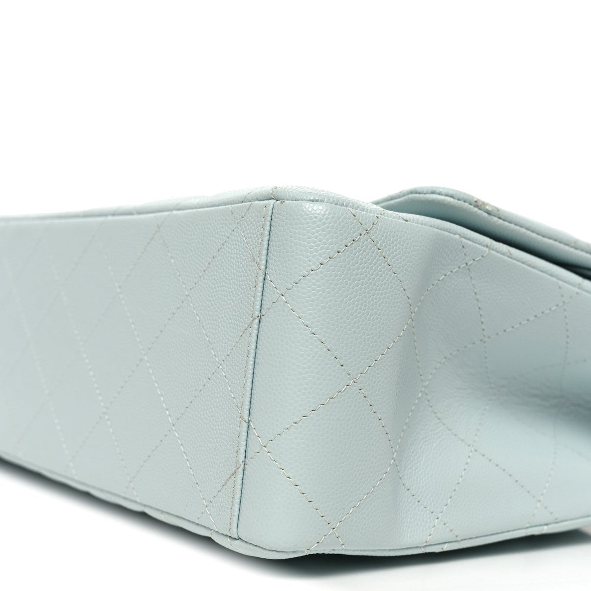 Caviar Quilted Maxi Double Flap Light Blue