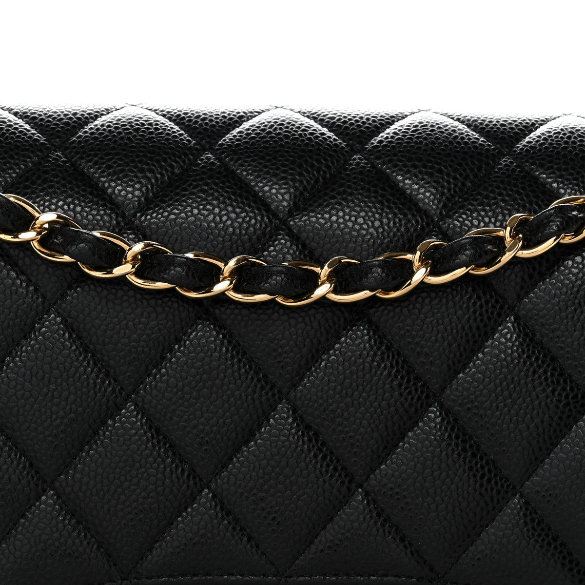 Caviar Quilted Jumbo Double Flap Black
