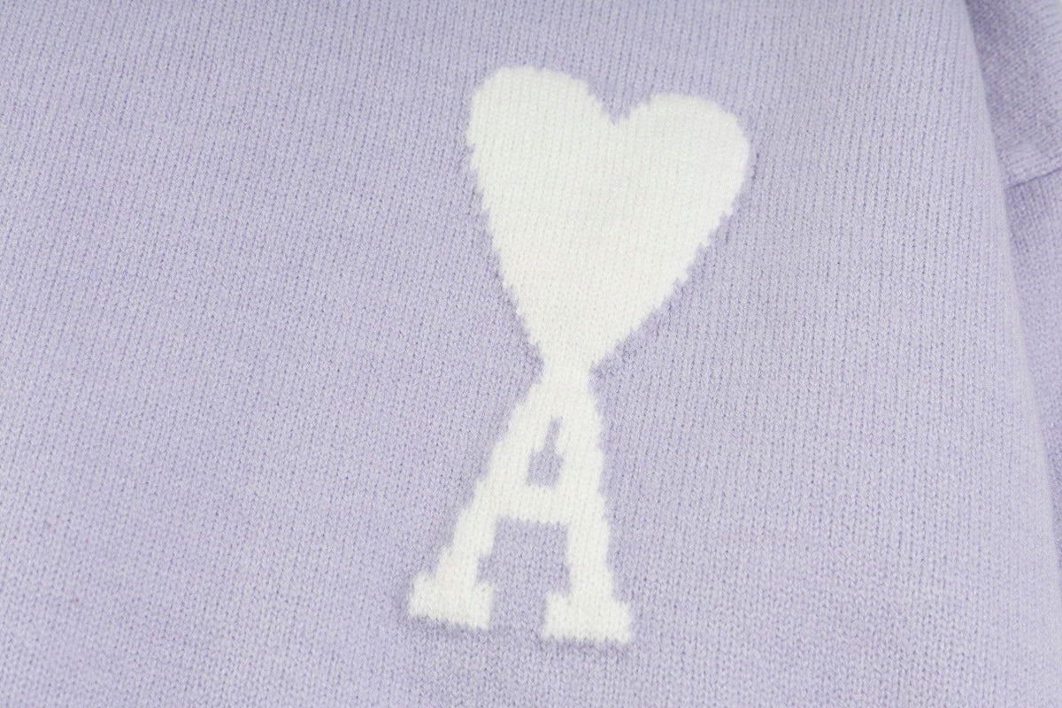 AMI Paris Classic Jacquard Heart Crewneck Sweater – 2025SS