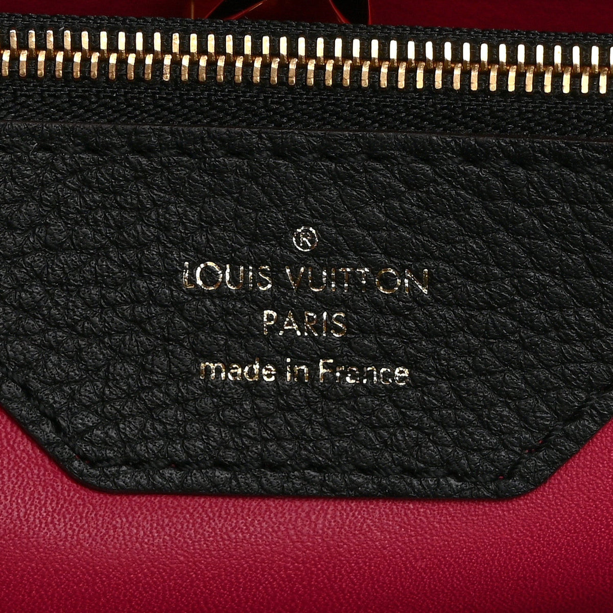 Taurillon Capucines MM Black Fuchsia