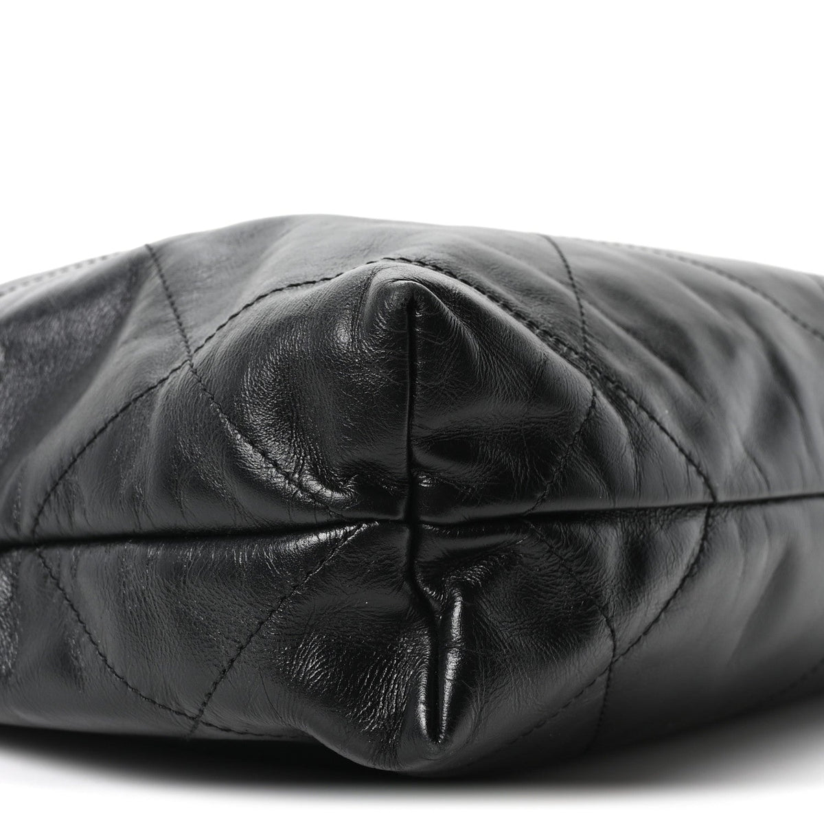 Shiny Calfskin Quilted Small Chanel 22 Black