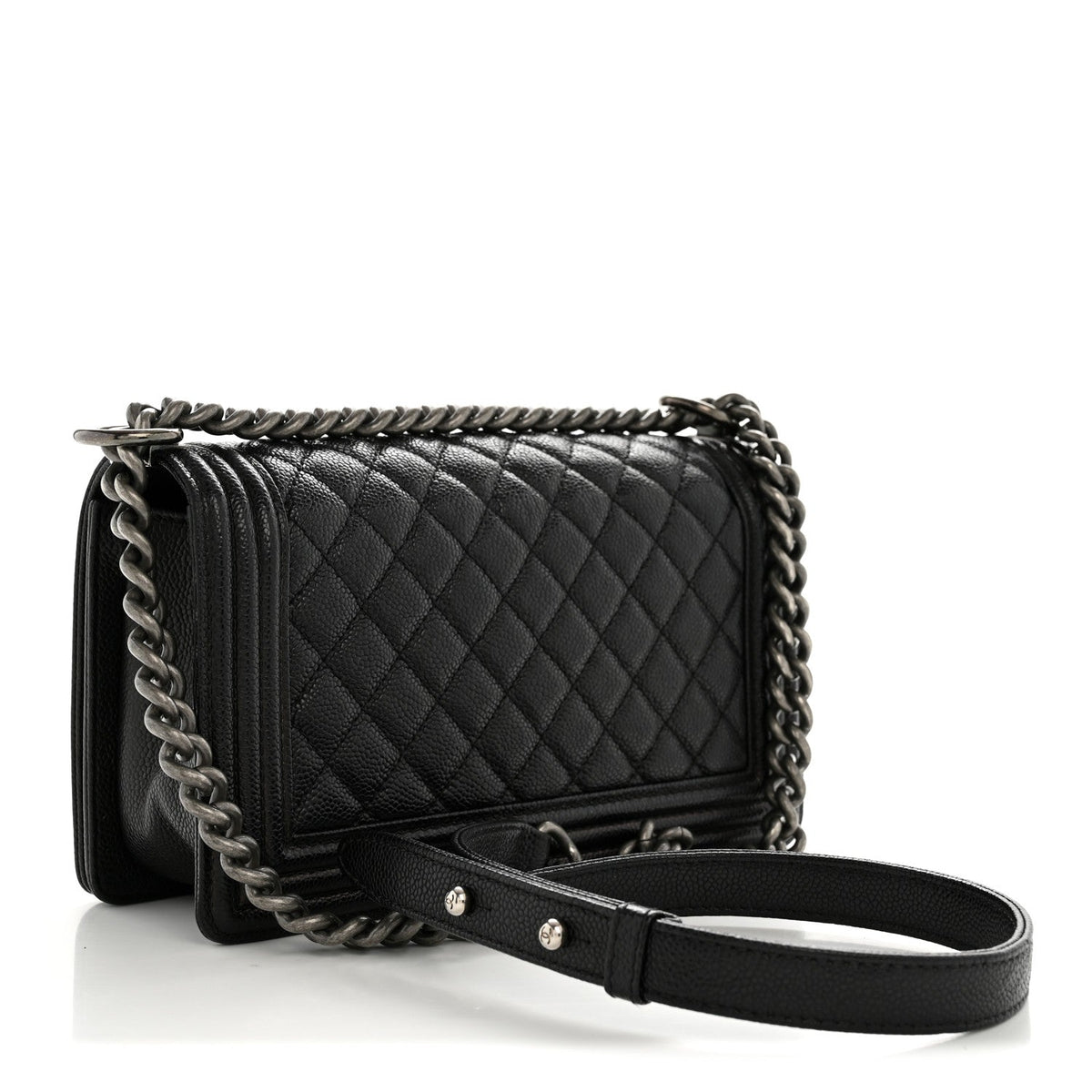 Caviar Quilted Medium Boy Flap Black