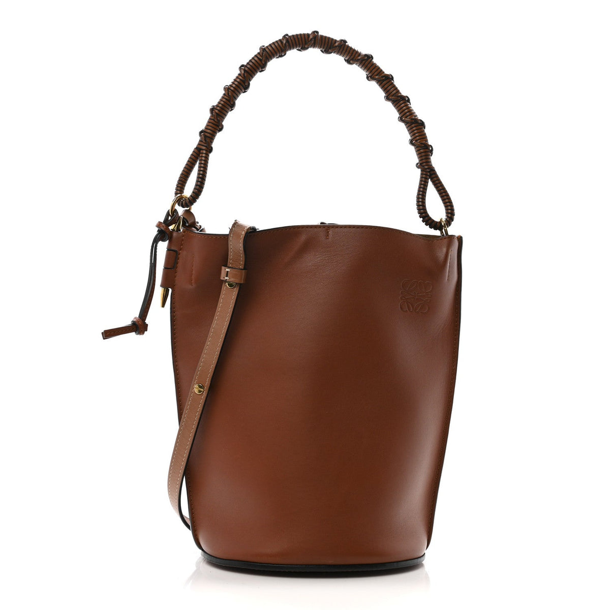 Calfskin Gate Bucket Bag Brown
