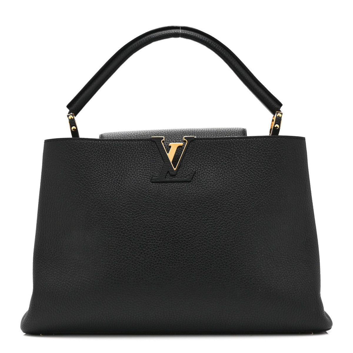 Taurillon Capucines MM Black Fuchsia