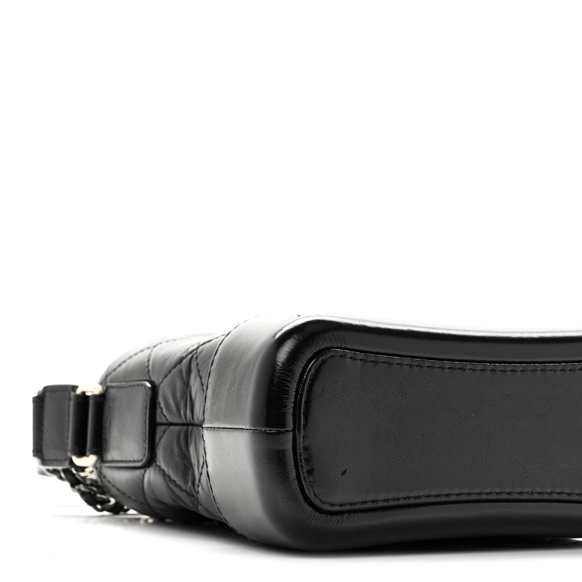 Aged Calfskin Quilted Small Gabrielle Hobo Black
