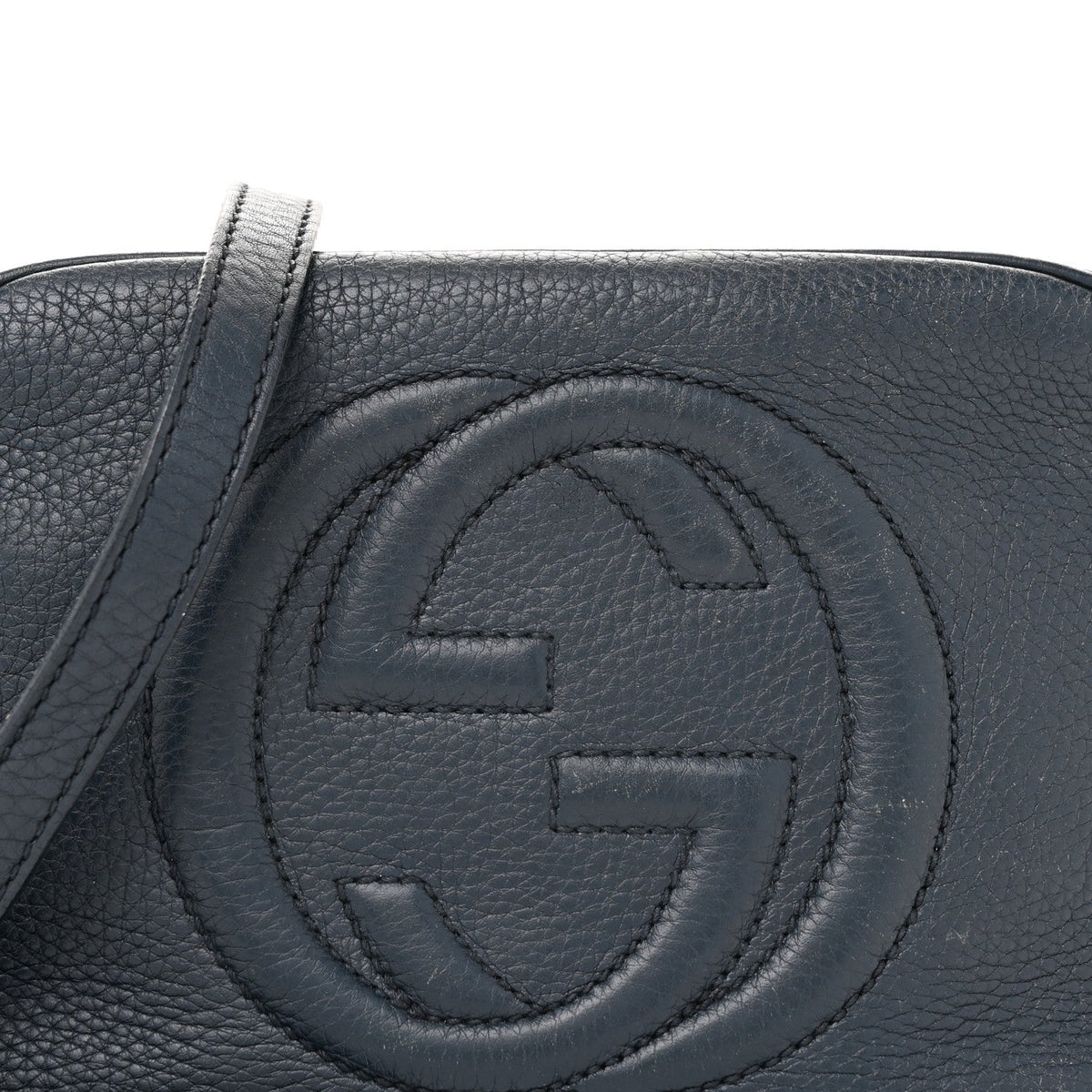 Pebbled Calfskin Small Soho Disco Bag Blue