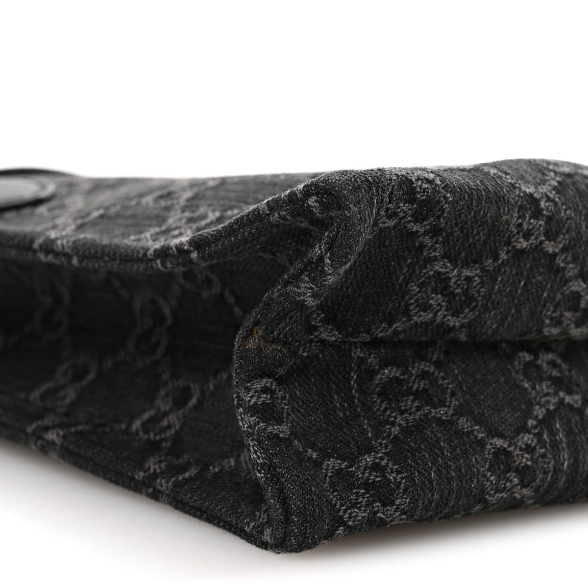 Denim GG Monogram Calfskin Mini Ophidia Tote Bag Black