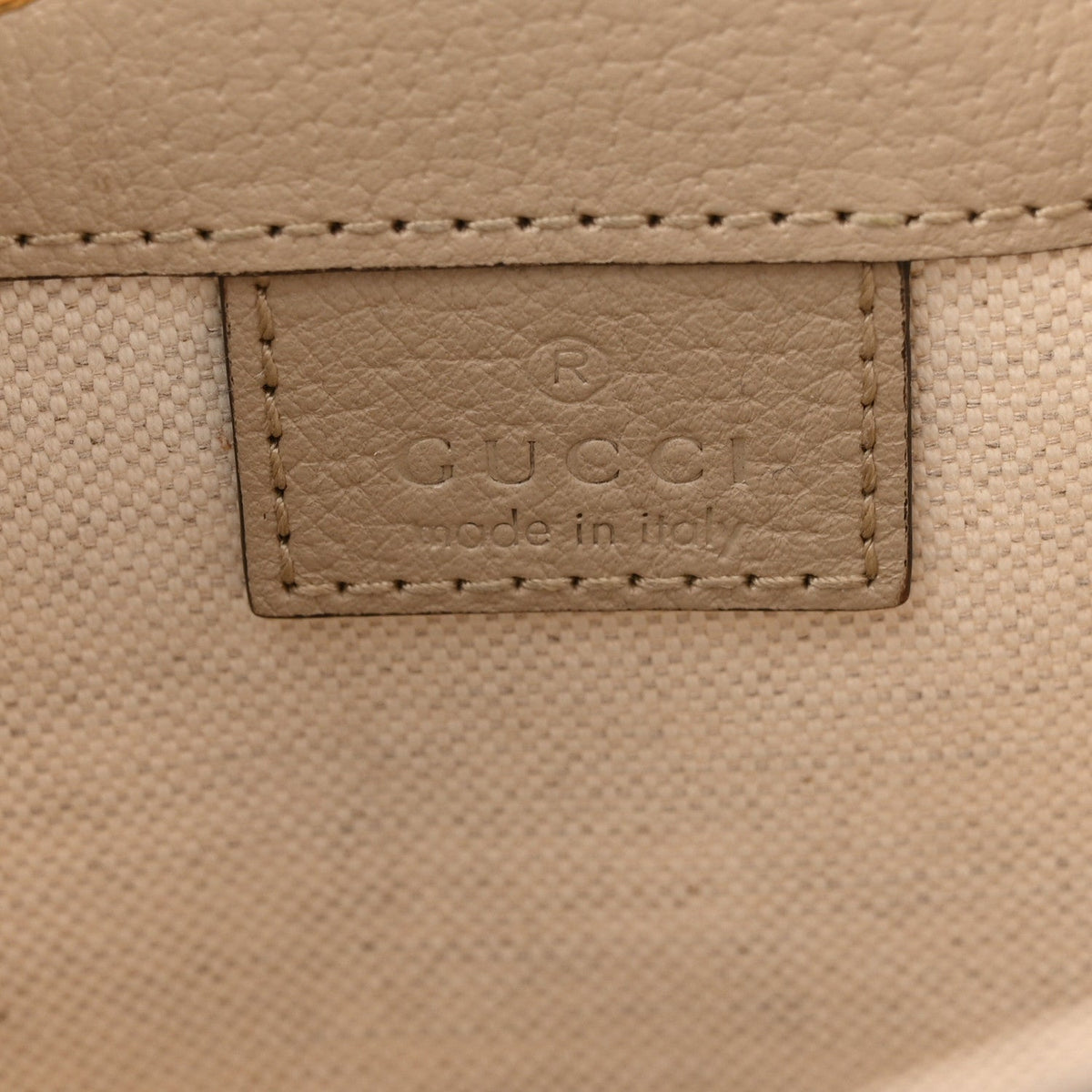 GG Supreme Monogram Textured Calfskin Web Mini Ophidia Bucket Bag Beige Ebony Mystic White Oatmeal