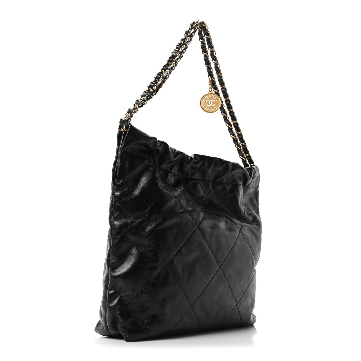 Calfskin Quilted Small Chanel 22 Black