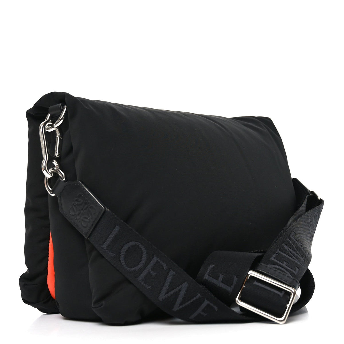 Nylon Medium Goya Puffer Bag Black