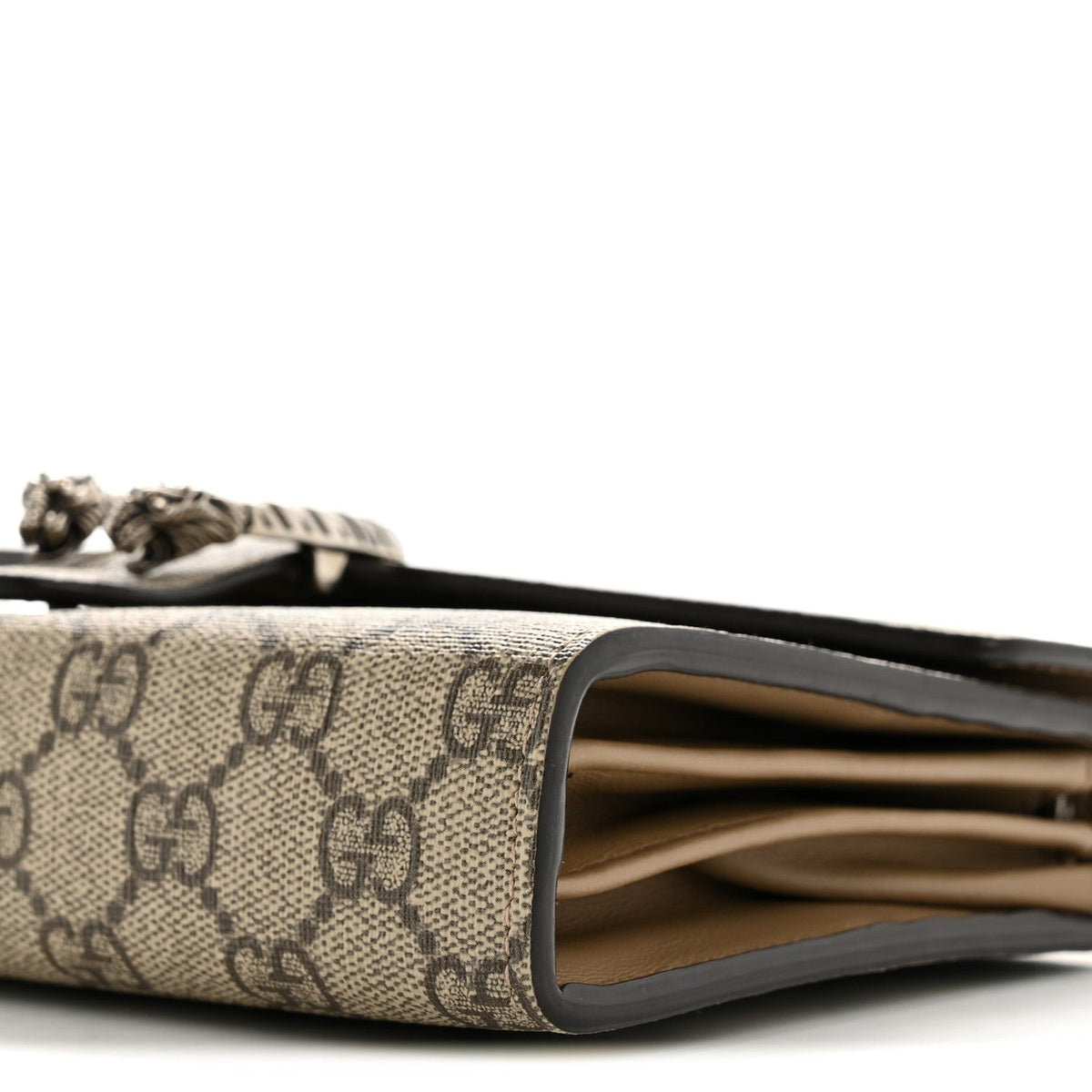 GG Supreme Monogram Mini Dionysus Chain Wallet Beige Taupe