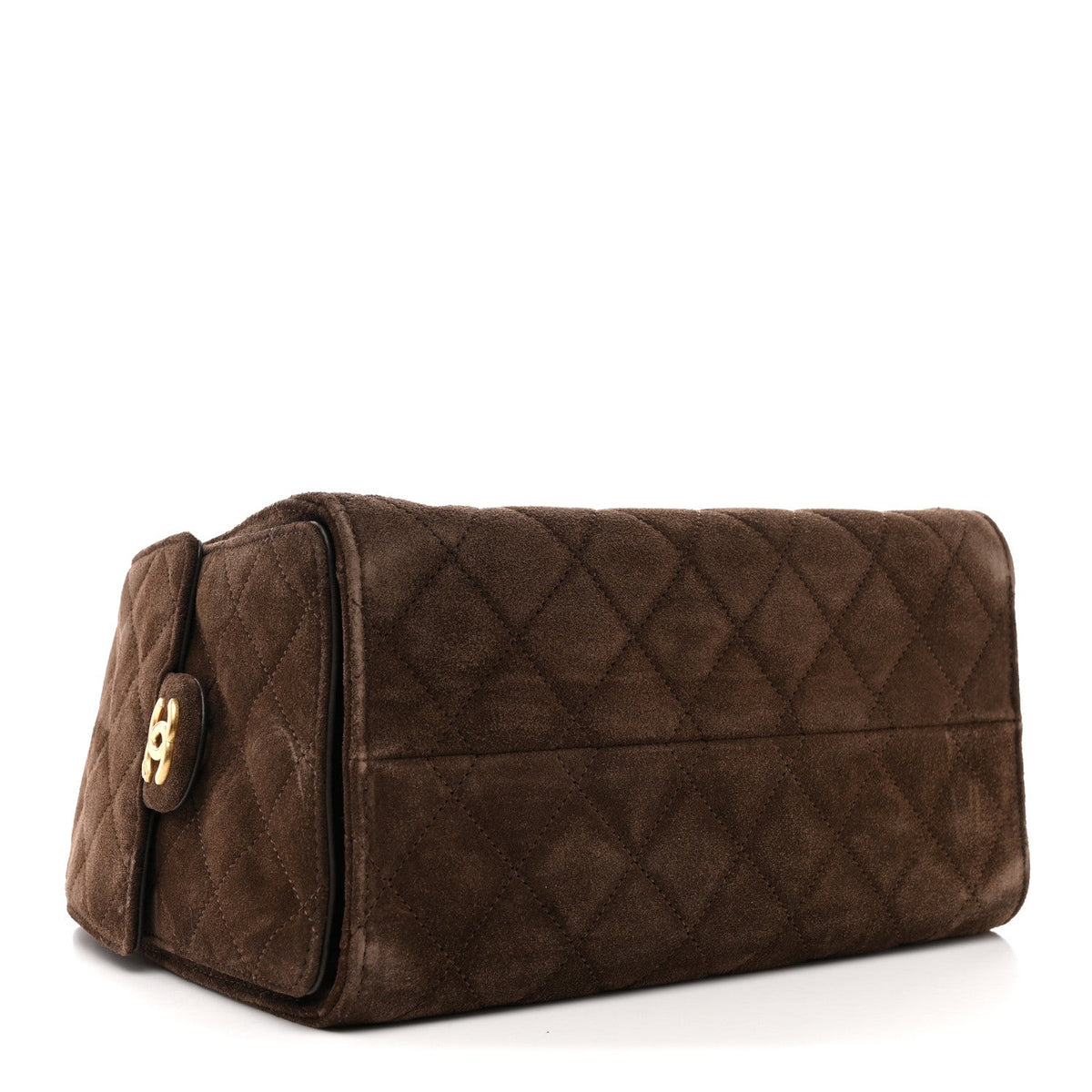 Suede Quilted Small Chanel 25 Handbag Dark Brown