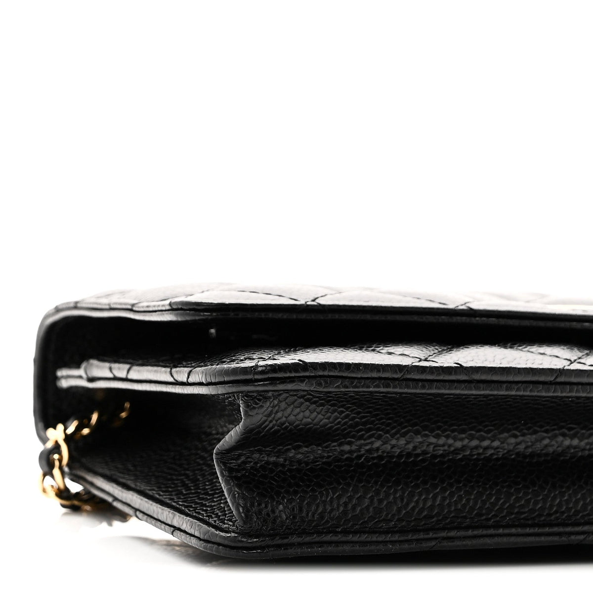Caviar Quilted Wallet on Chain WOC Black