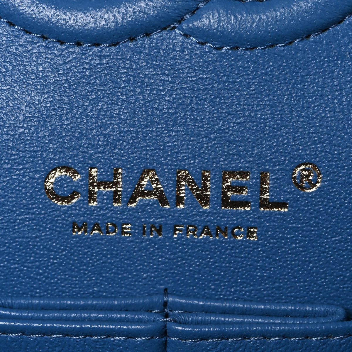 Caviar Quilted Medium Double Flap Blue