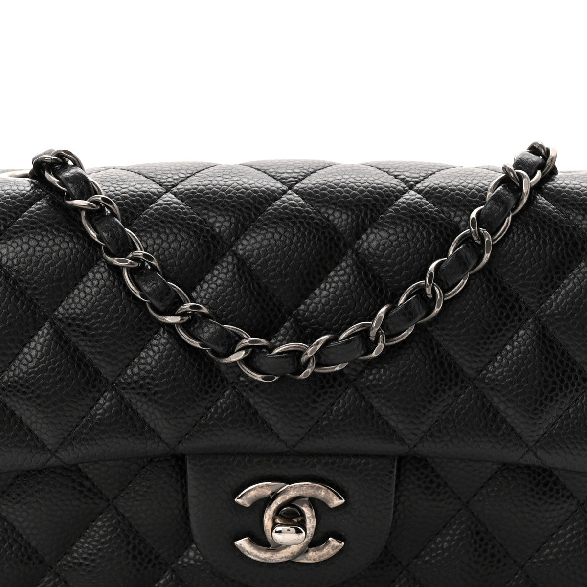Caviar Quilted Mini Rectangular Flap Black