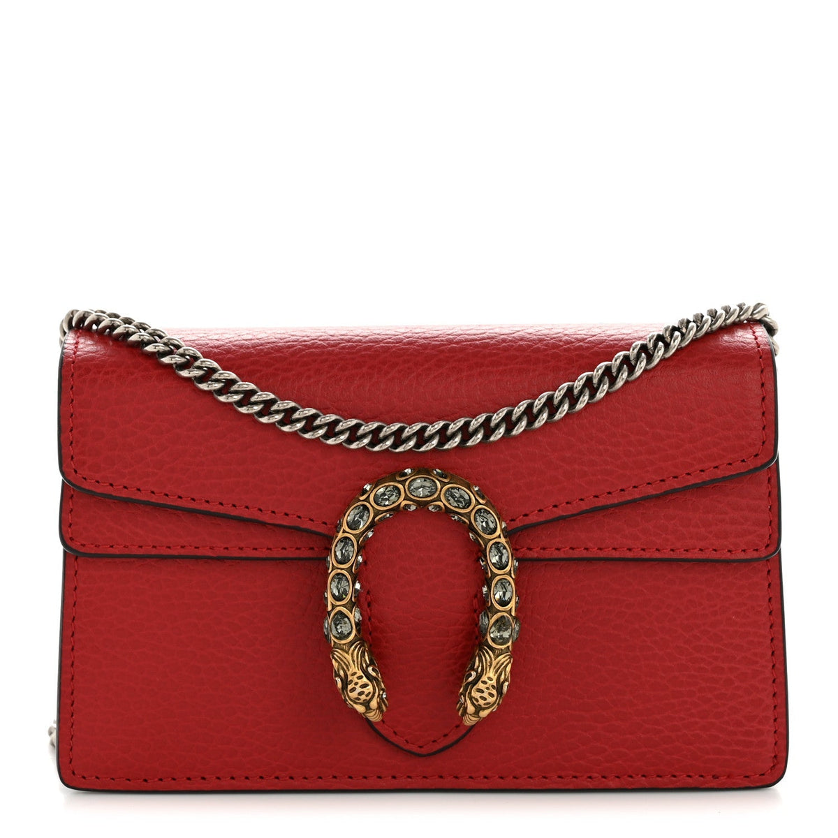 Calfskin Super Mini Dionysus Shoulder Bag Hibiscus Red
