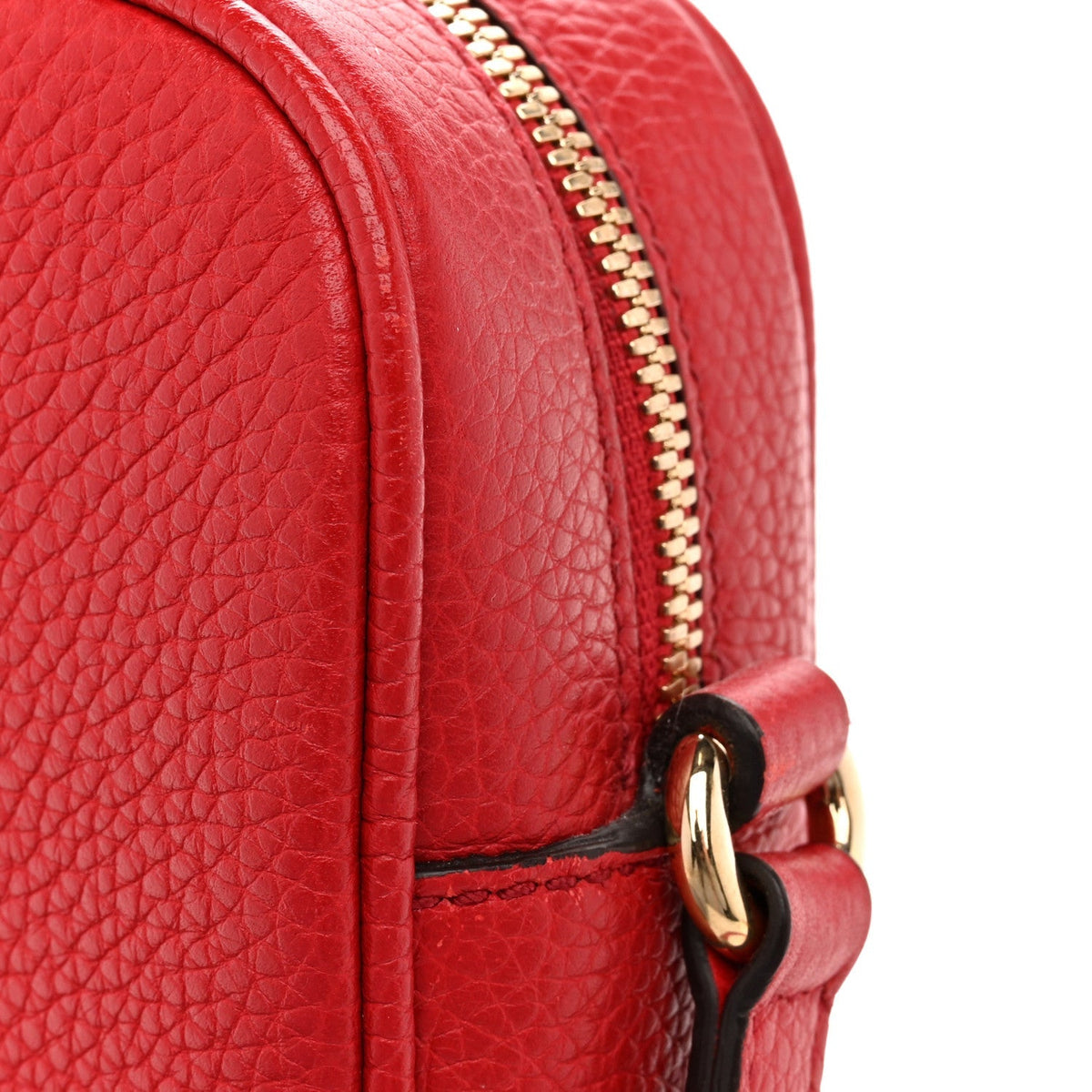 Pebbled Calfskin Small Soho Disco Bag Tabasco Red
