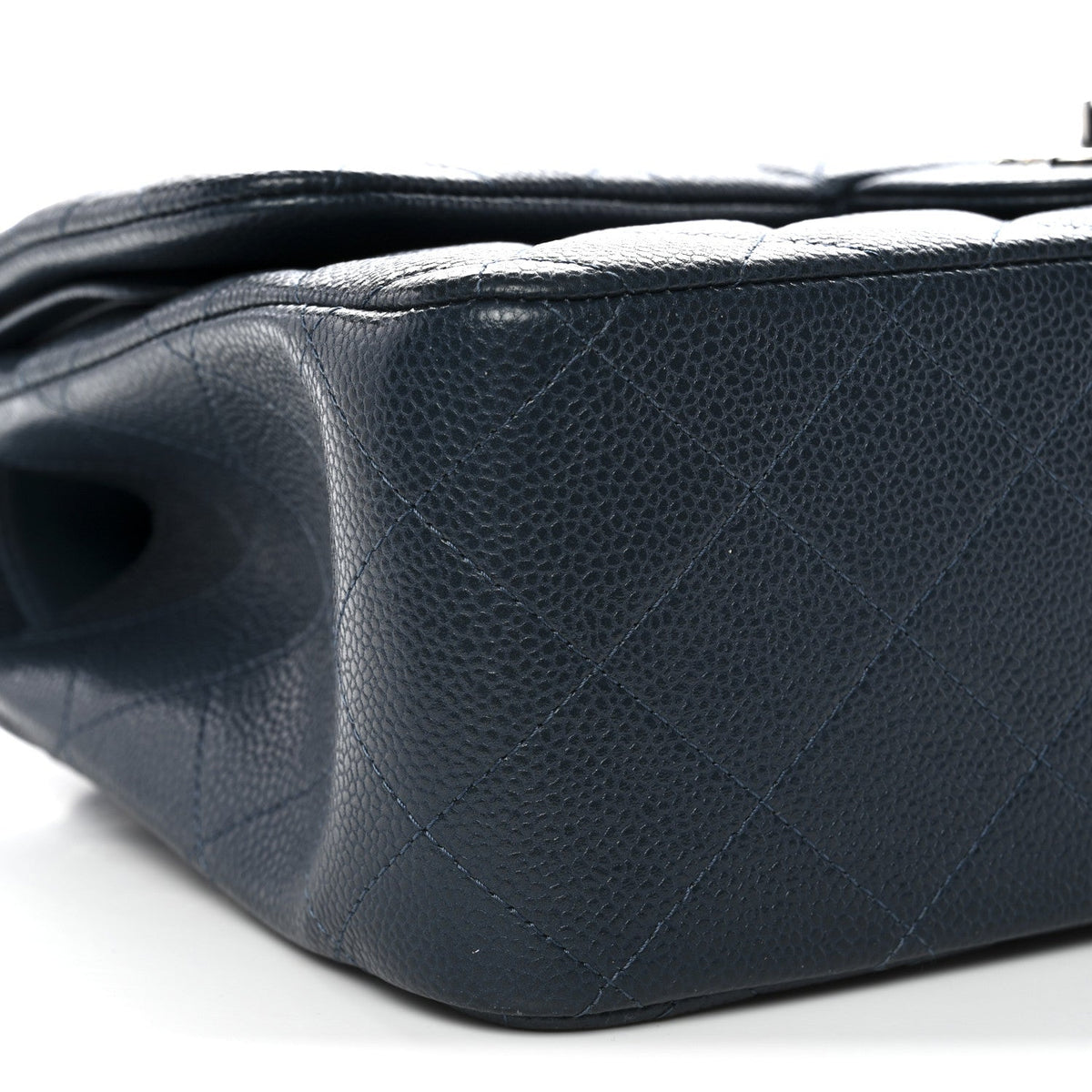 Caviar Quilted Jumbo Double Flap Blue