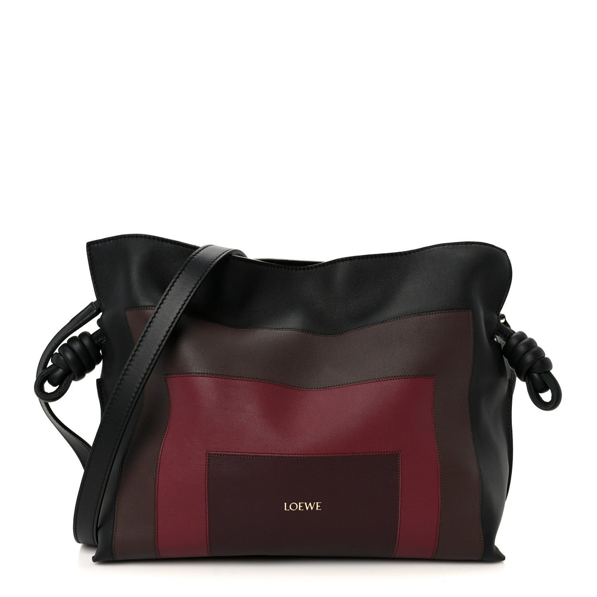 x Albers Nappa Calfskin Medium Flamenco Clutch Black Burgundy
