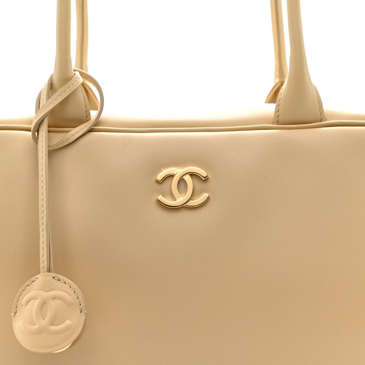 Calfskin Large Bowling Bag Beige