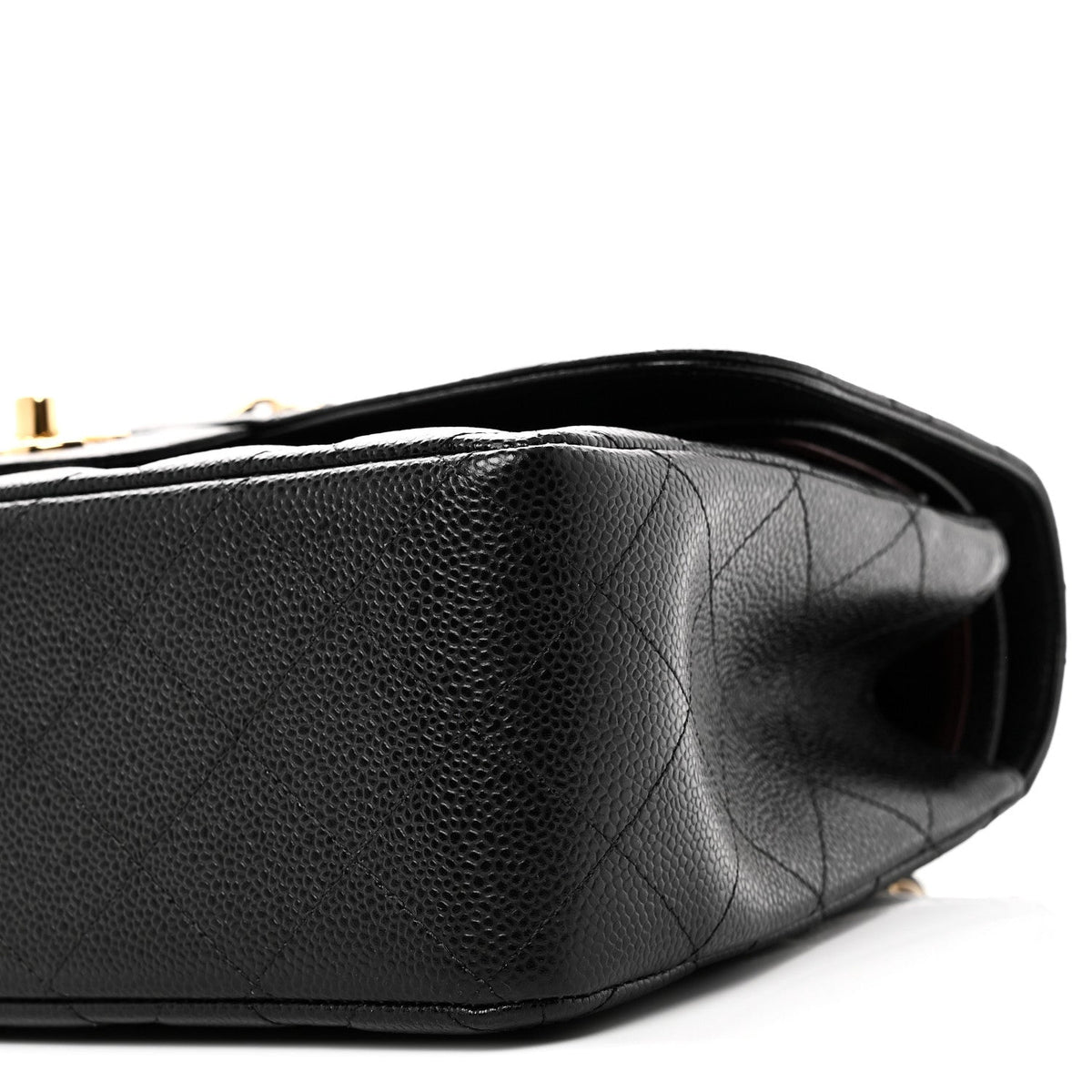 Caviar Quilted Jumbo Double Flap Black