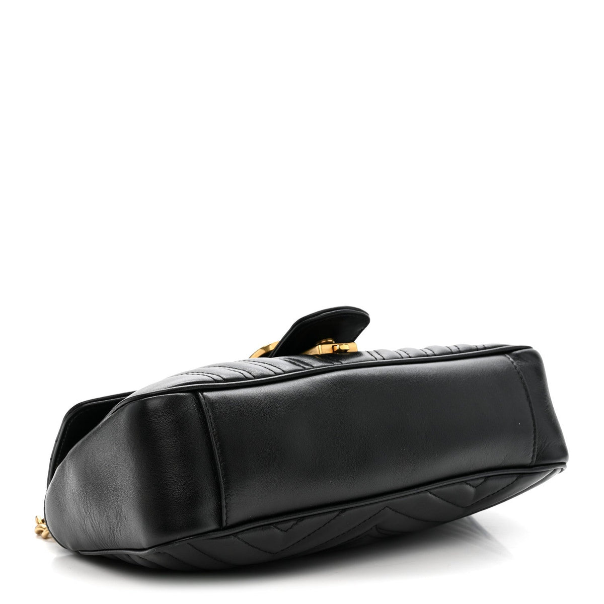 Calfskin Matelasse Small GG Marmont Shoulder Bag Black