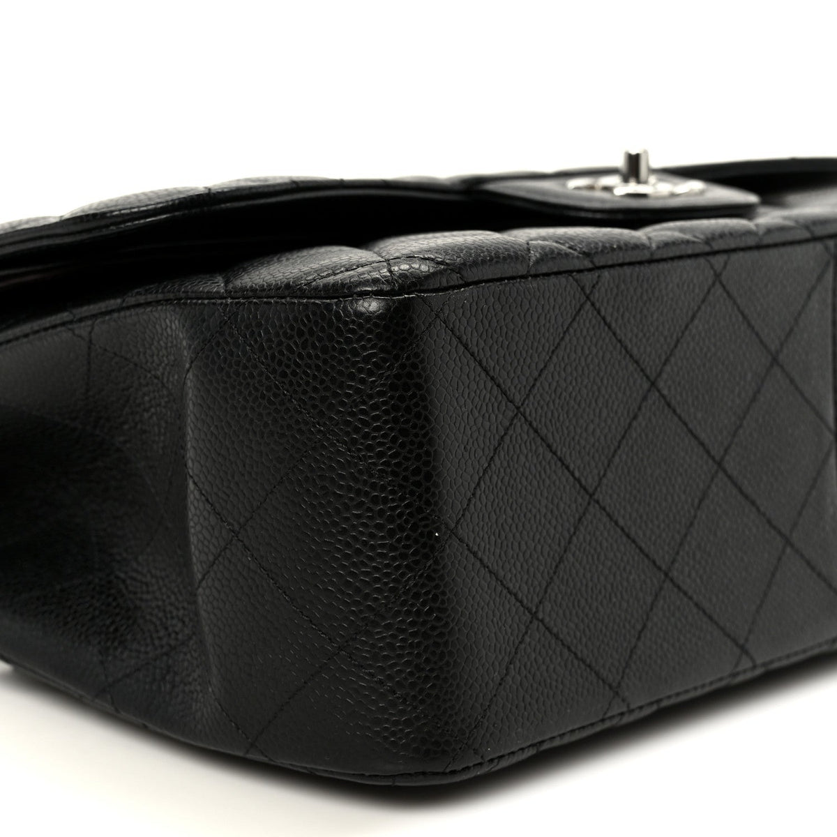Caviar Quilted Jumbo Double Flap Black