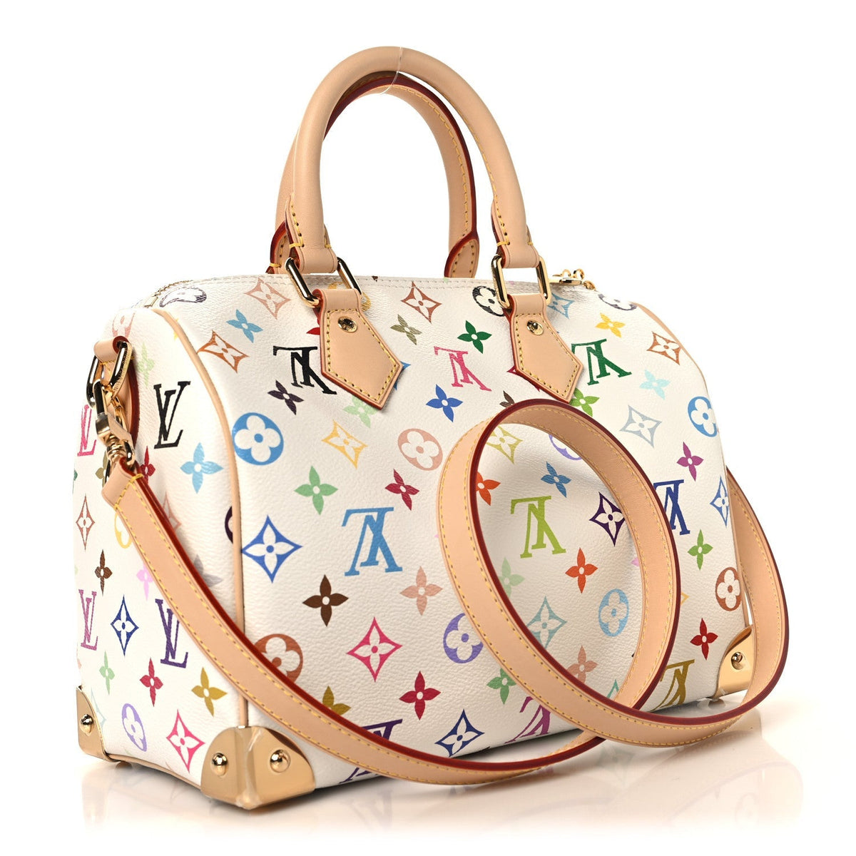 LV X TM Monogram Multicolor Speedy Bandouliere 25 White