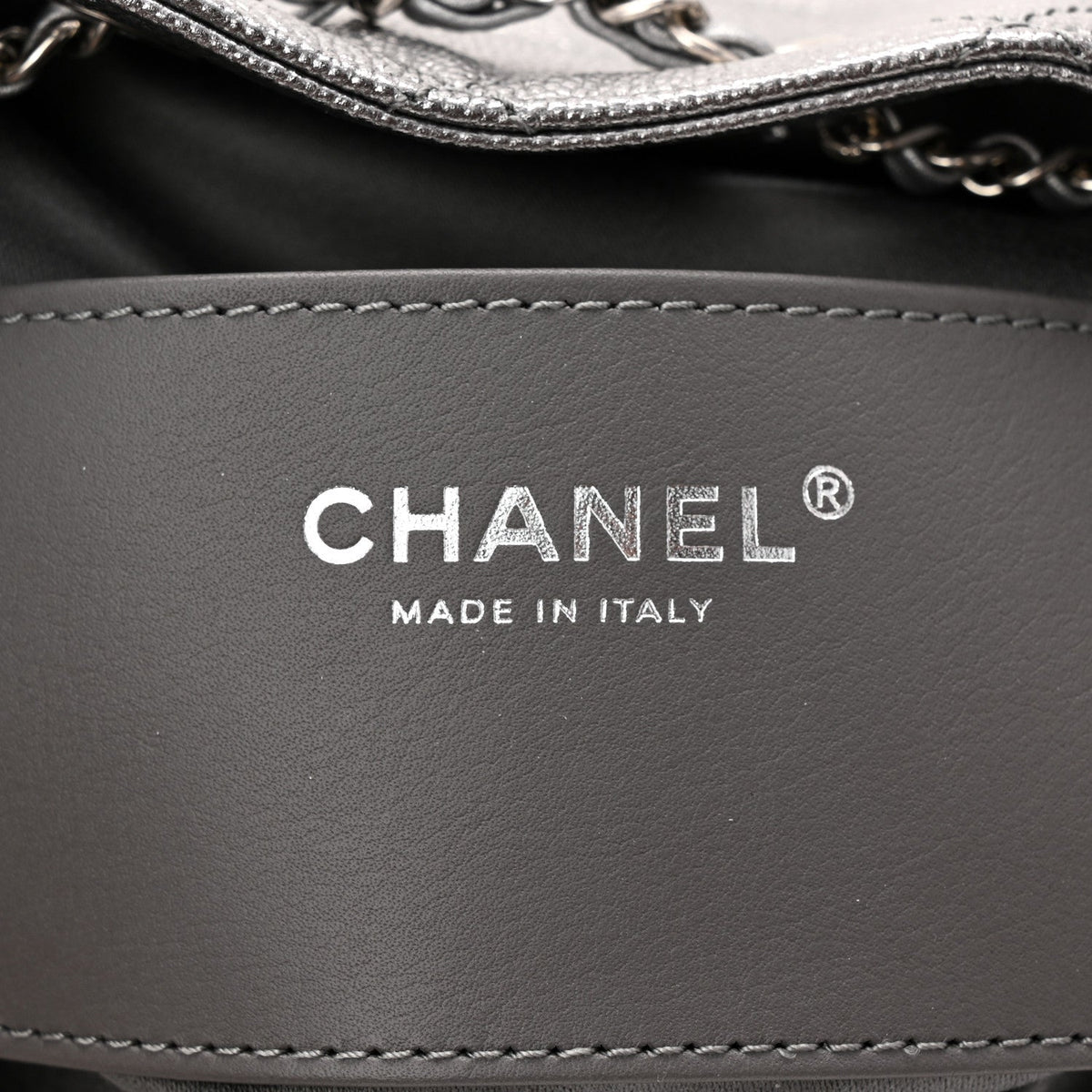 Metallic Caviar Quilted Mini Chanel 25 Handbag Anthracite