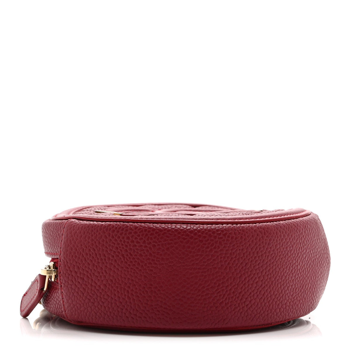 Caviar Quilted Round Filigree Crossbody Red