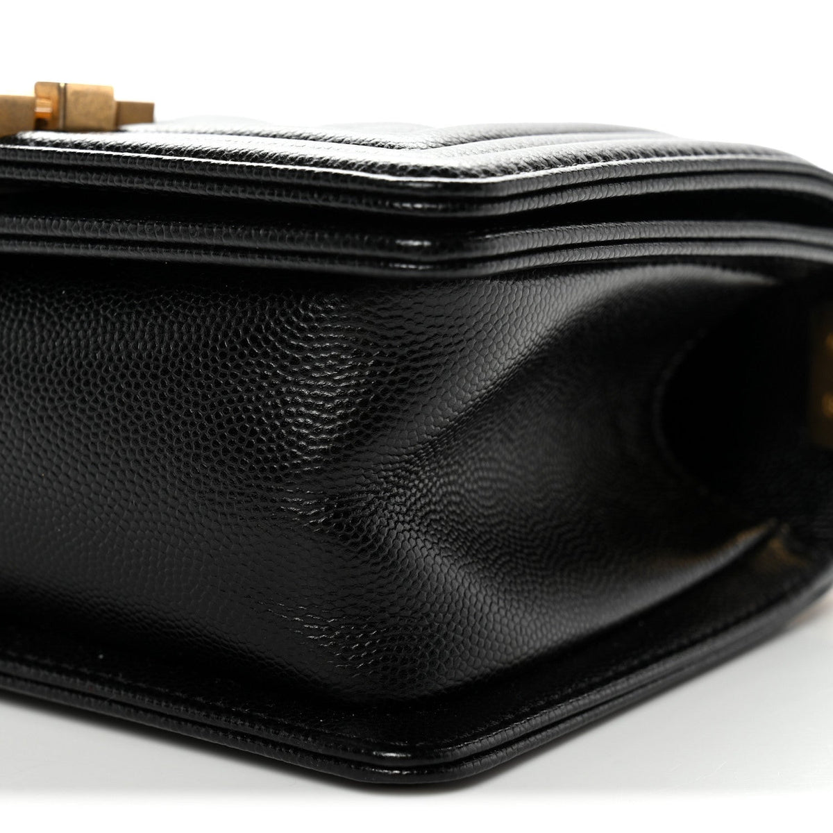 Caviar Quilted Small Boy Flap Black