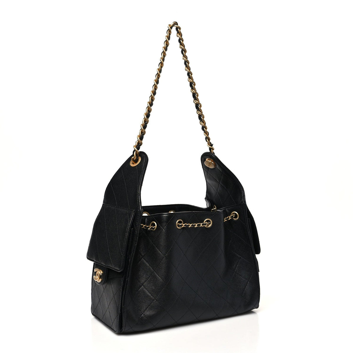 Caviar Quilted Small Chanel 25 Handbag Black
