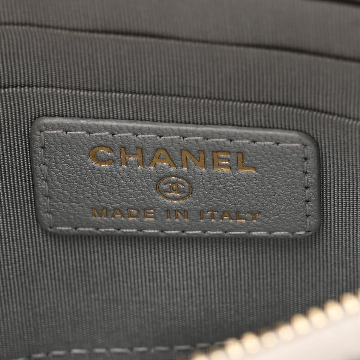 Lambskin Quilted Chanel 19 Phone and Card Holder Silver