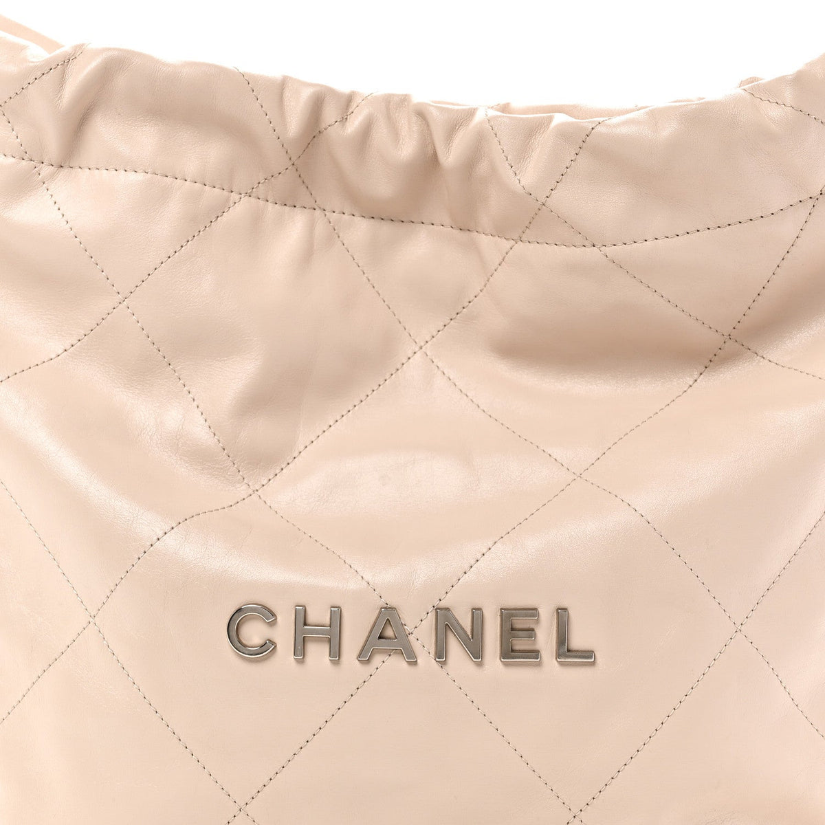 Shiny Calfskin Quilted Small Chanel 22 Ecru