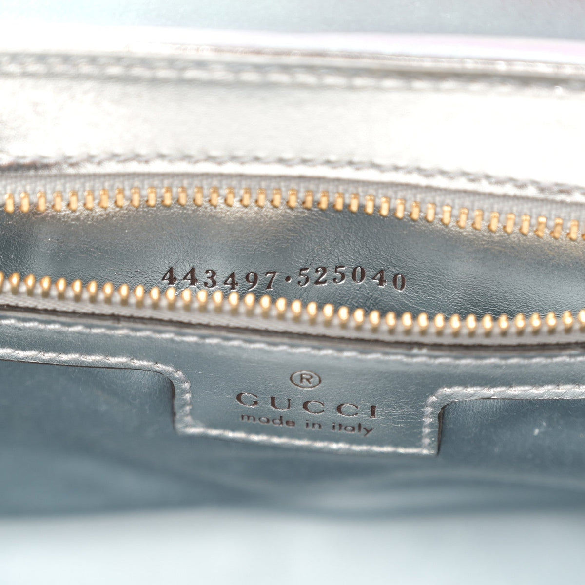 Iridescent Nappa Chevron Matelasse Small GG Marmont Shoulder Bag Iridescent Snow Light Blue