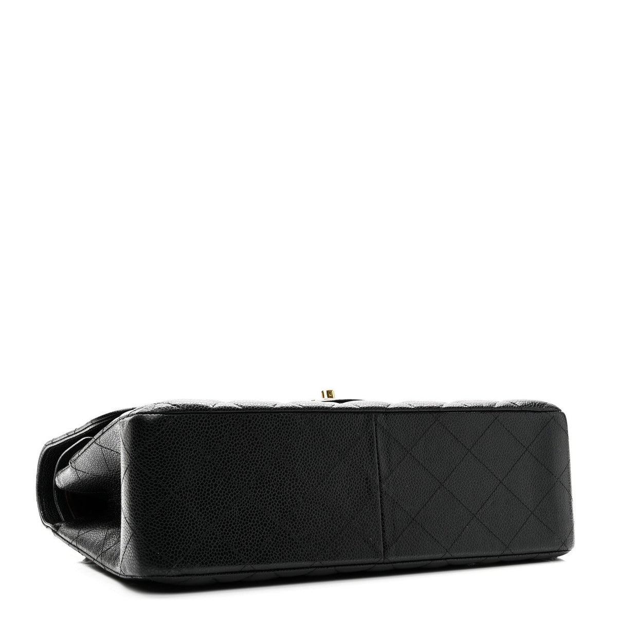 Caviar Quilted Jumbo Double Flap Black