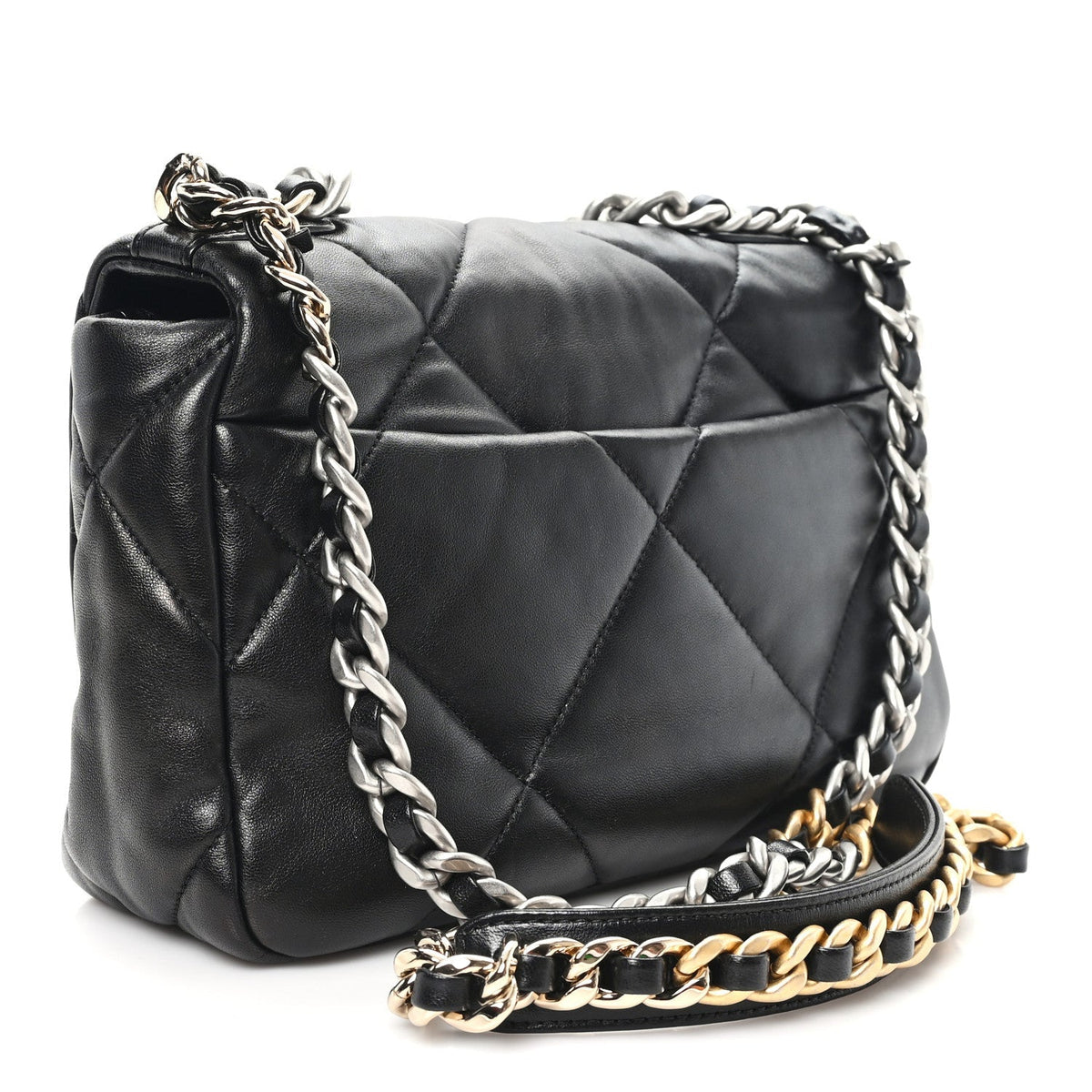Lambskin Quilted Medium Chanel 19 Flap Black