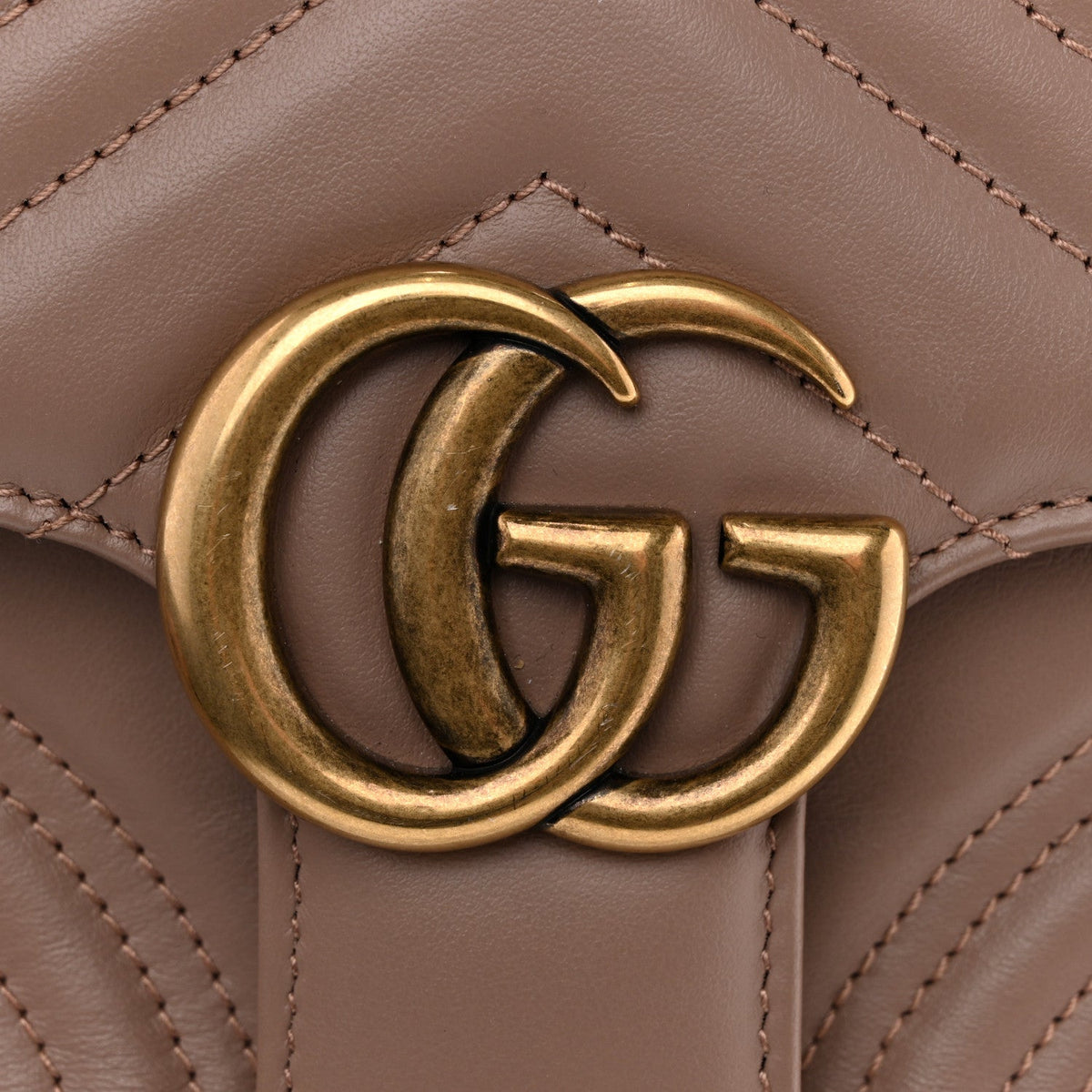 Calfskin Matelasse Mini GG Marmont Top Handle Shoulder Bag Porcelain Rose